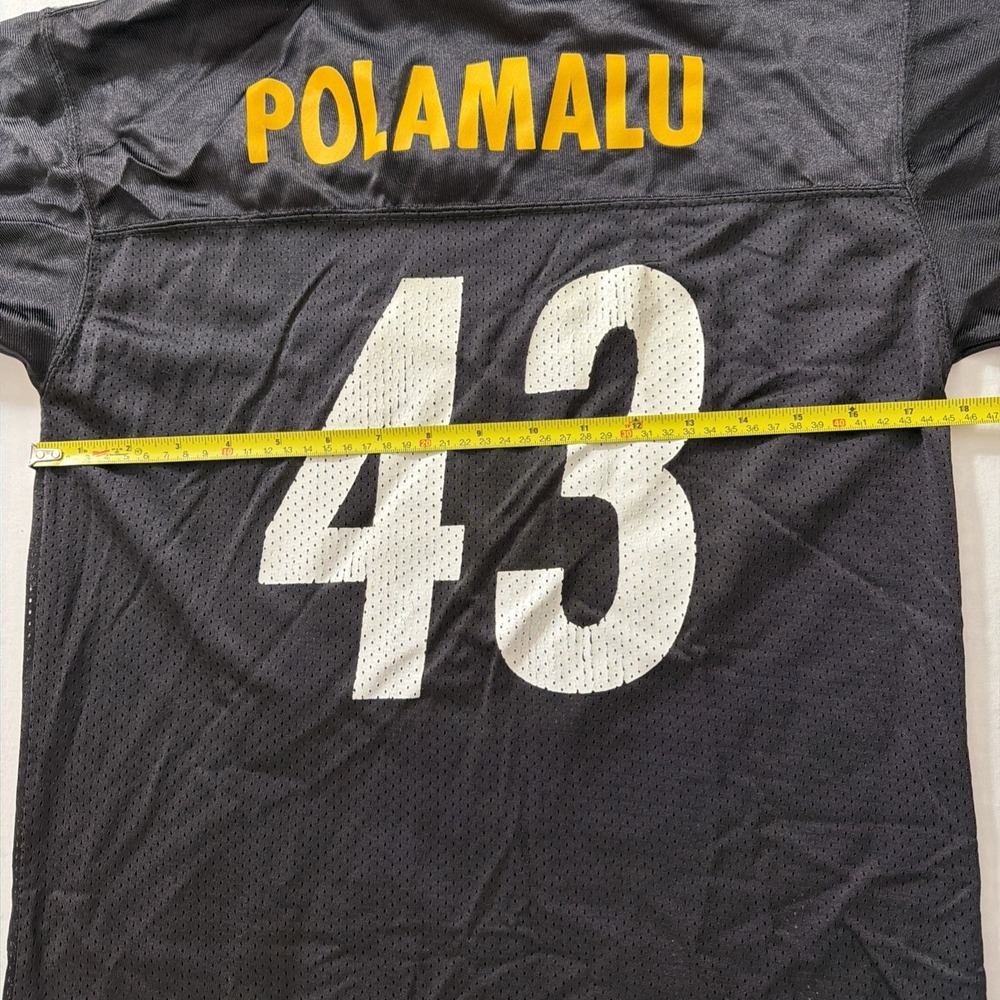 Pittsburgh Steelers #43 Troy Polamalu Jersey Youth Large 14-16 NFL Apparel Footb - Picture 3 of 16
